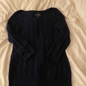Knit sweater with 3/4 sleeves and wide neck